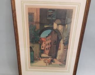 Vintage pencil-signed etching