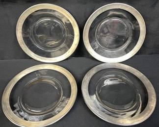 Group of vintage silver band Dorothy Thorpe style plates