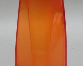 Mid century Aseda Glasbruk style orange glass vase