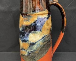 Vintage artist signed studio pottery pitcher