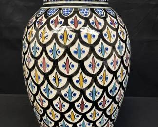 Vintage hand-painted Moroccan ceramic vase