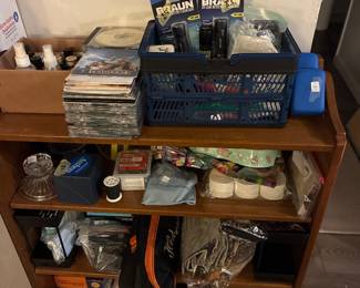 Doorknobs set, n95 masks, power tool battery and charger, essential oils and sprays 