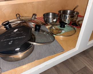 Pots pans and lids
