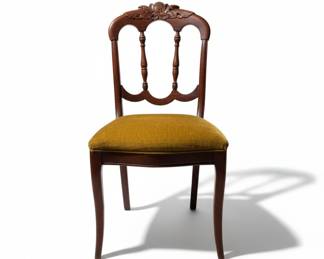 Victorian Style Side Chair with Upholstered Seat