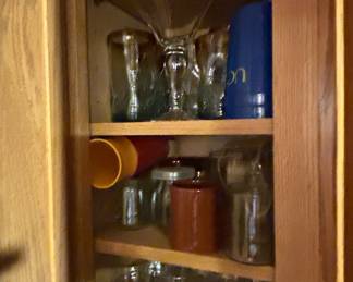 Assorted Kitchenware and Glassware Set with French Presses