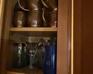 Vintage Brass Mugs with Handles