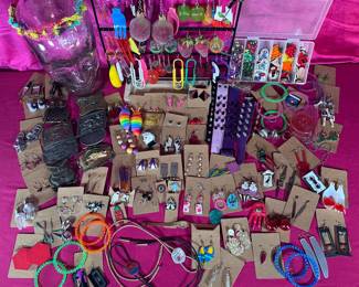 Tons of jewelry, belts, etc