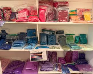 Tons of silk fabrics of all colors