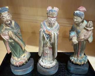 Qing dynasty Chinese polychrome sculptures