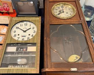 Japanese Calendar Clock and German Gustav Becker Clock both in working condition