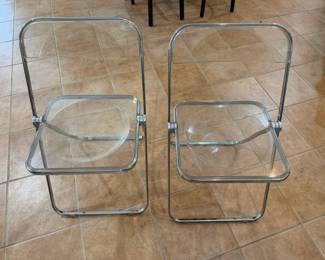 1960's Italian designer lucite chairs set of 4