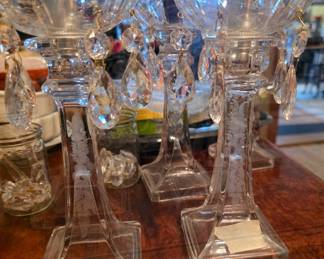 Bobeches, crystal candle sticks