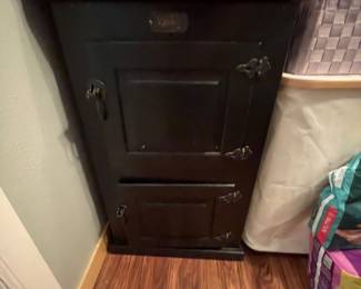 White Clad storage cabinet hardwood vintage up cycled 