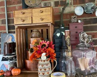Country decor, pumpkin, fall flowers 
