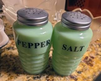 Jadeite salt and pepper shakers