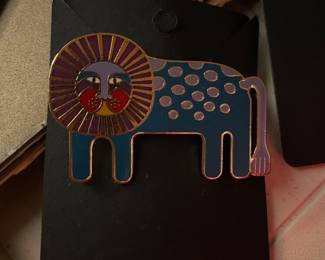Laurel Burch lion brooch jewelry 