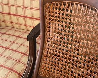 Wooden rose carved cane rolling chair