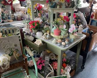 Spring decor, vintage garden chair, patio furniture 