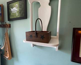 Up cycled chair back shelf