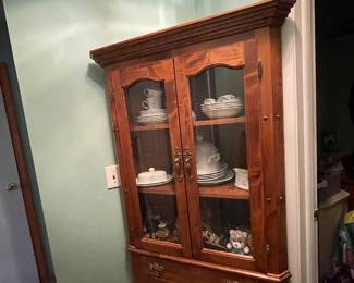 Corner hutch china cabinet curio storage display 