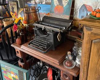 Remington typewriter, Singer sewing table