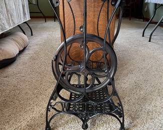 Up cycled sewing table granite top stone top
