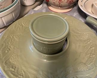 Longaberger veggie plate platter pottery stoneware ceramic 