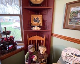Boyd Bears antique high chair up cycled corner shelf 