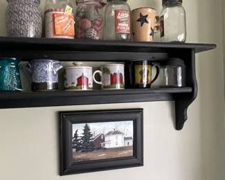 Granny core wall shelf, jars