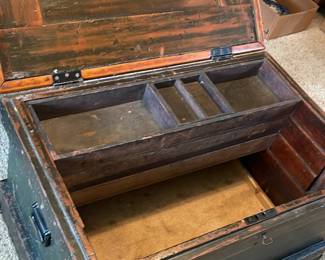 Antique chest trunk primitive steam punk