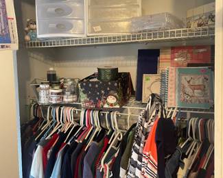 Clothes, craft books, ribbons, paint