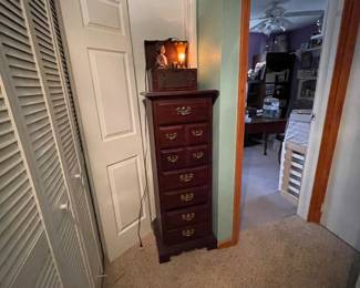 Tall hardwood narrow dresser