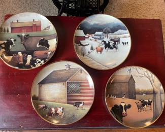 The American Folk Art Collection, Cows limited edition plates, farmhouse decor 