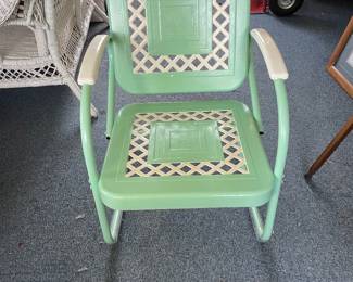 Vintage porch chair metal rocker
