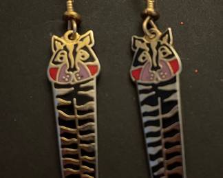 Vintage Laurel Burch enamel jewelry, “Jungle Tiger” earrings