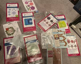 Paper craft die cuts, molds, hearts, tags, ornaments, flowers