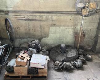 various electric motors, fan blade setups, extra fan motors