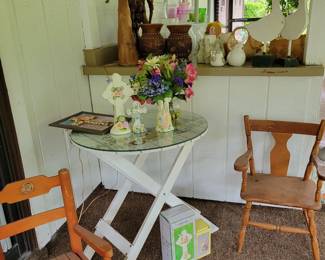 Child's chairs & painted table