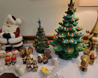 Ceramic Christmas trees, Santa & salt/pepper sets