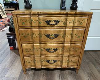 Chest of drawers with painted leaves 30"W x 17"D x 31"H - $225