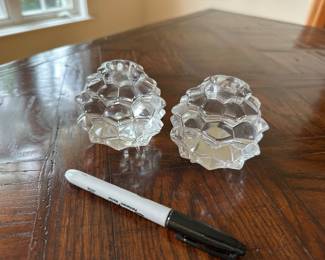 Tiffany & Co. crystal pinecone candleholders