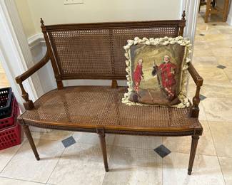 Vintage cane settee