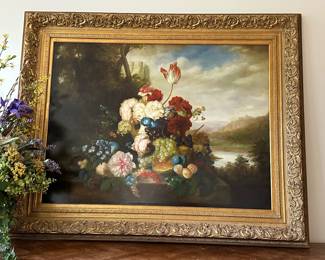 Framed oil painting 60"W x 49"H - $800