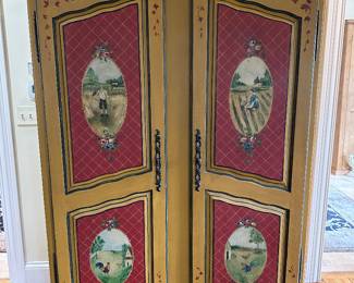 Handpainted storage cabinet 48"W x 28"D x 74"H - $800