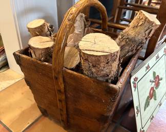 Carved wood basket