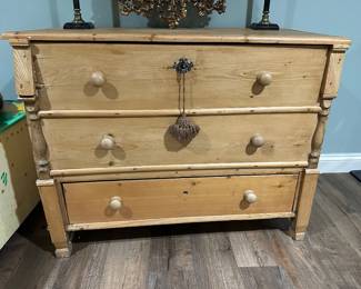 Pine chest of drawers 46"W x 23"D x 35"H - $275