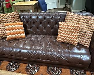 Pleather Chesterfield sofa