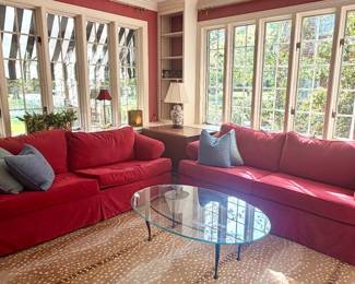 Dueling sofas! Hand Forged Coffee Table