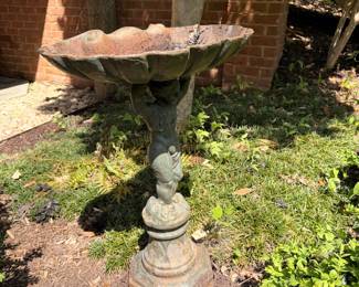 Antique Cast Iron Bird Bath
