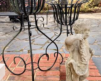 Vintage planters and garden statues